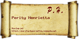 Perity Henrietta névjegykártya