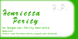 henrietta perity business card